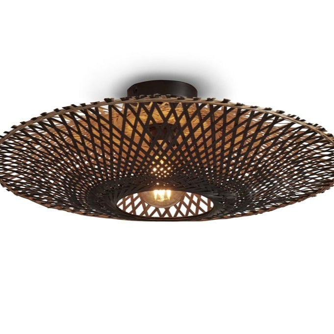 Plafonnier Kalimantan Bambou Noir et Naturel 60 cm