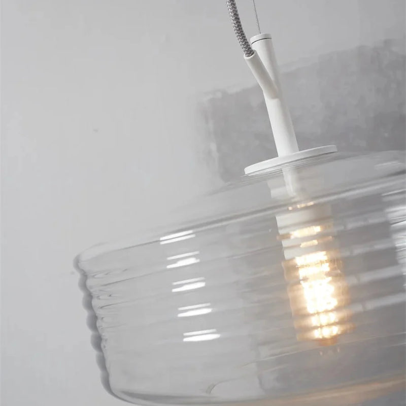 Suspension Verona Verre Strié Transparent Ø35 cm