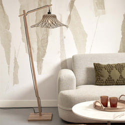 Lampadaire Ibiza Bambou Naturel et Noir 150 cm