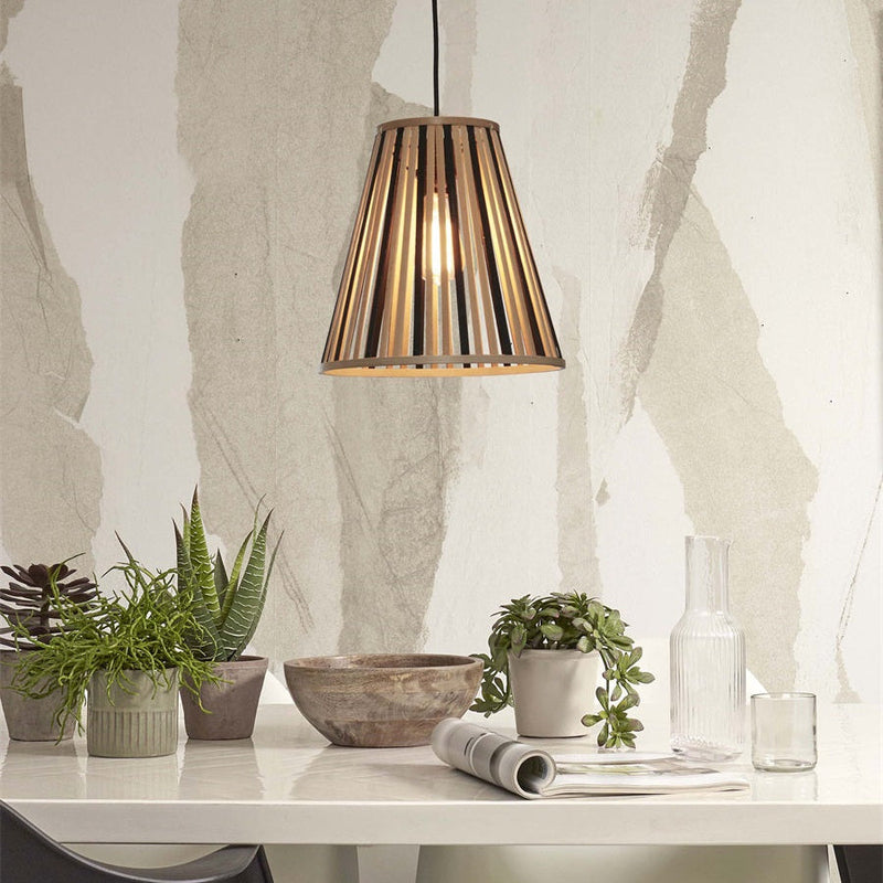 Suspension Merapi Bambou Noir et Naturel 30 cm