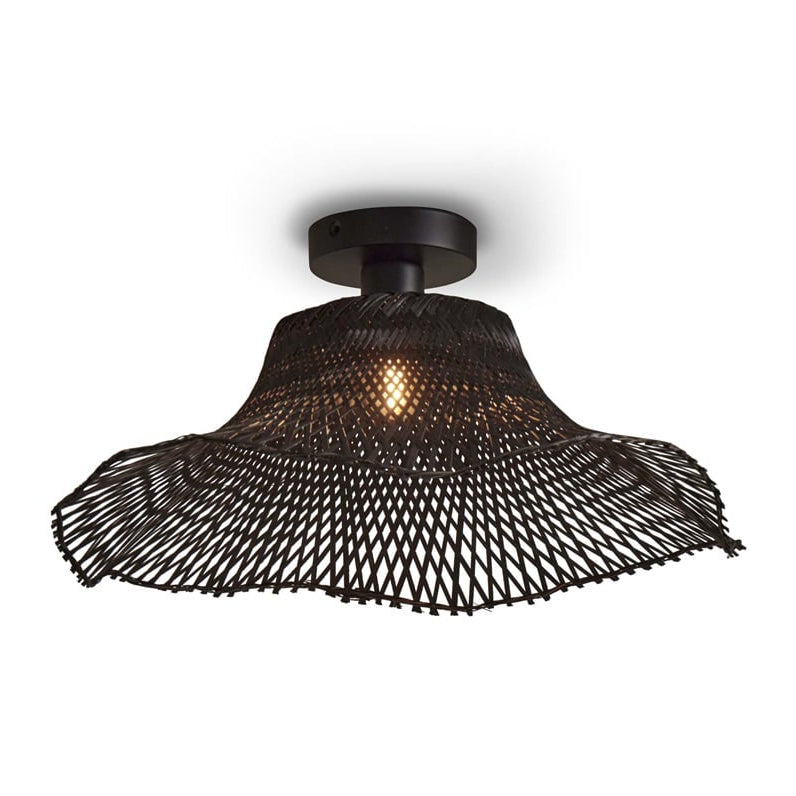 Plafonnier Ibiza Wavy Bambou Noir 50 cm