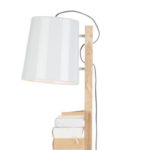 Lampadaire Bibliothèque Cambridge Bois et Blanc