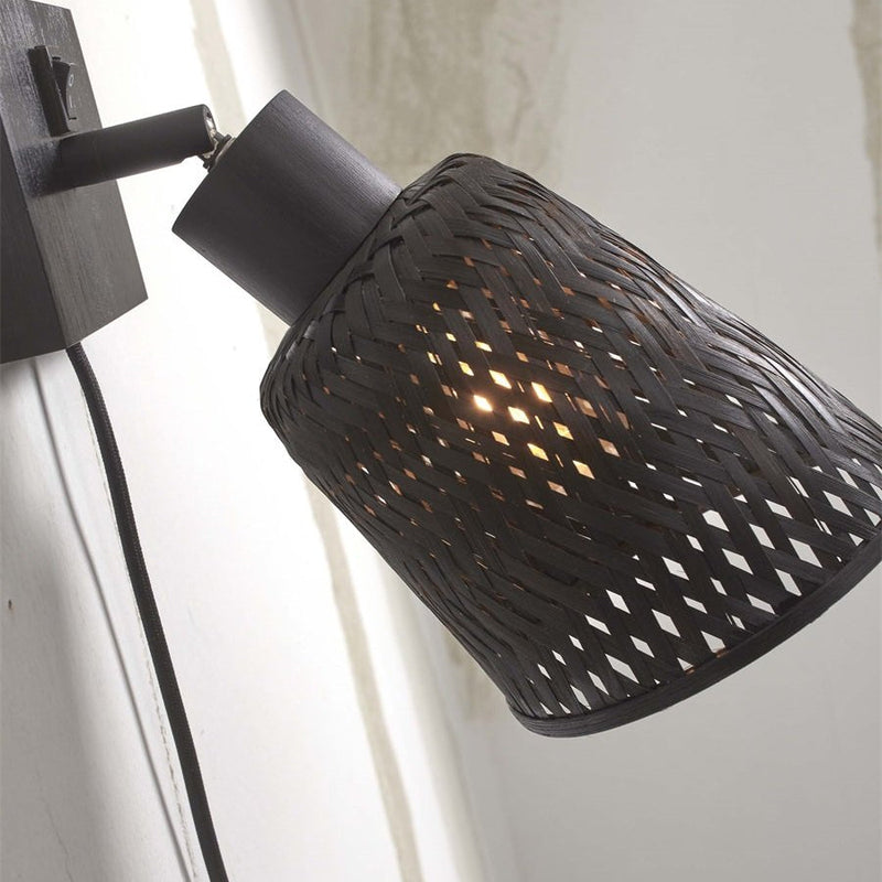 Applique Murale Java Bambou Noir 15 cm