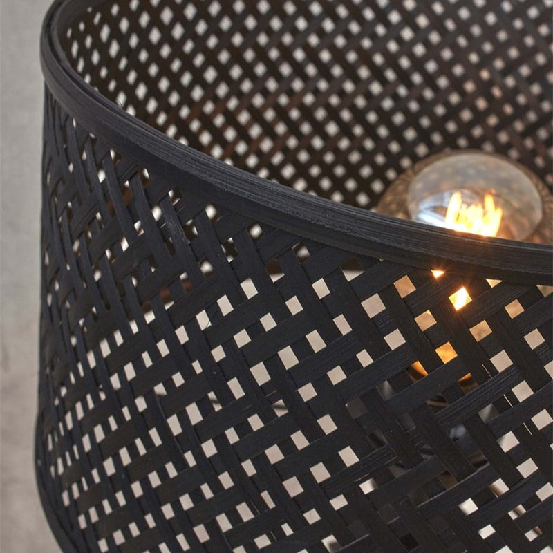 Lampadaire Java 4 Pieds Bambou Noir 175 cm