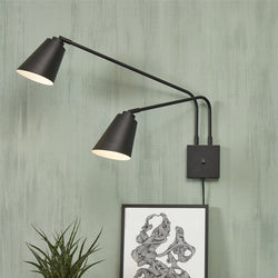 Applique Murale Bremen 2 Bras Fer Noir