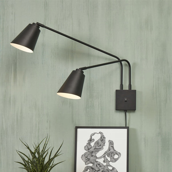 Applique Murale Bremen 2 Bras Fer Noir