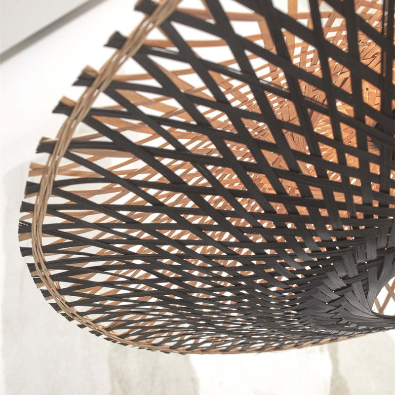 Plafonnier Kalimantan Bambou Noir et Naturel 44 cm