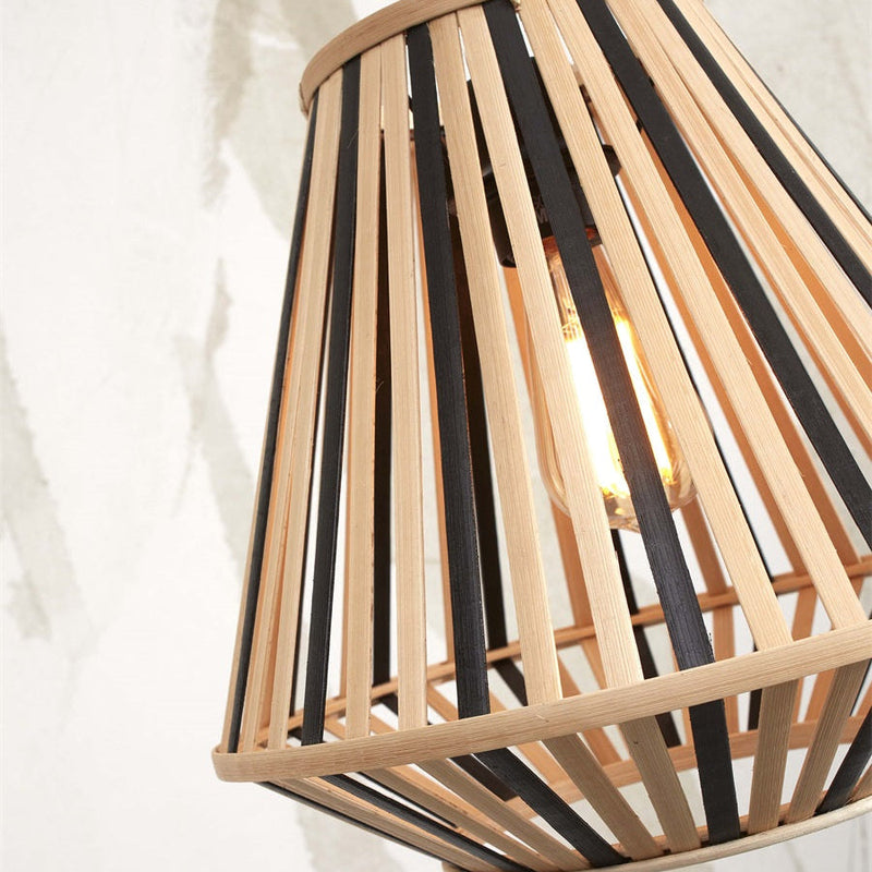 Suspension Merapi Bambou Noir et Naturel 30 cm