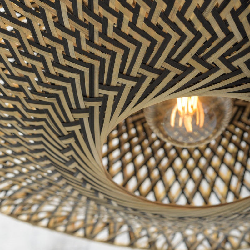Lampadaire Bali Bambou Naturel et Noir 176 cm