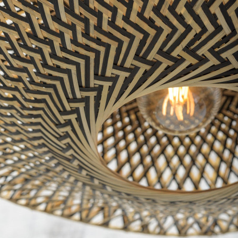 Lampadaire Bali Bambou Naturel et Noir 176 cm