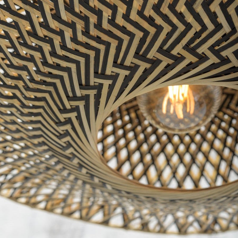 Lampadaire Bali Bambou Naturel et Noir