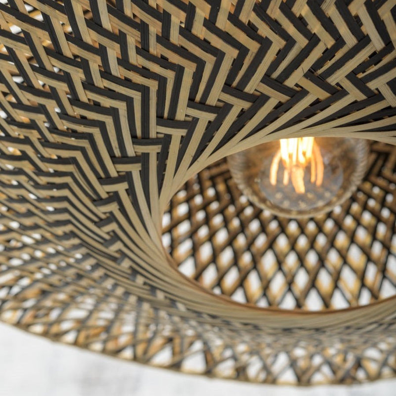 Lampadaire Bali Bambou Naturel et Noir 218 cm
