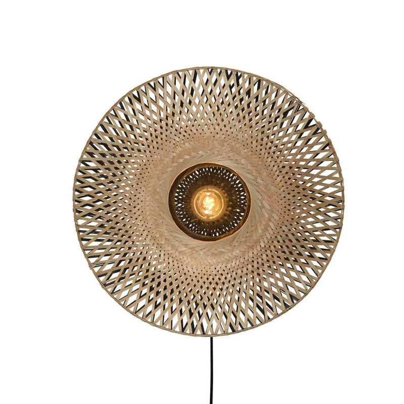 Applique Murale Kalimantan Bambou Naturel et Noir 44 cm