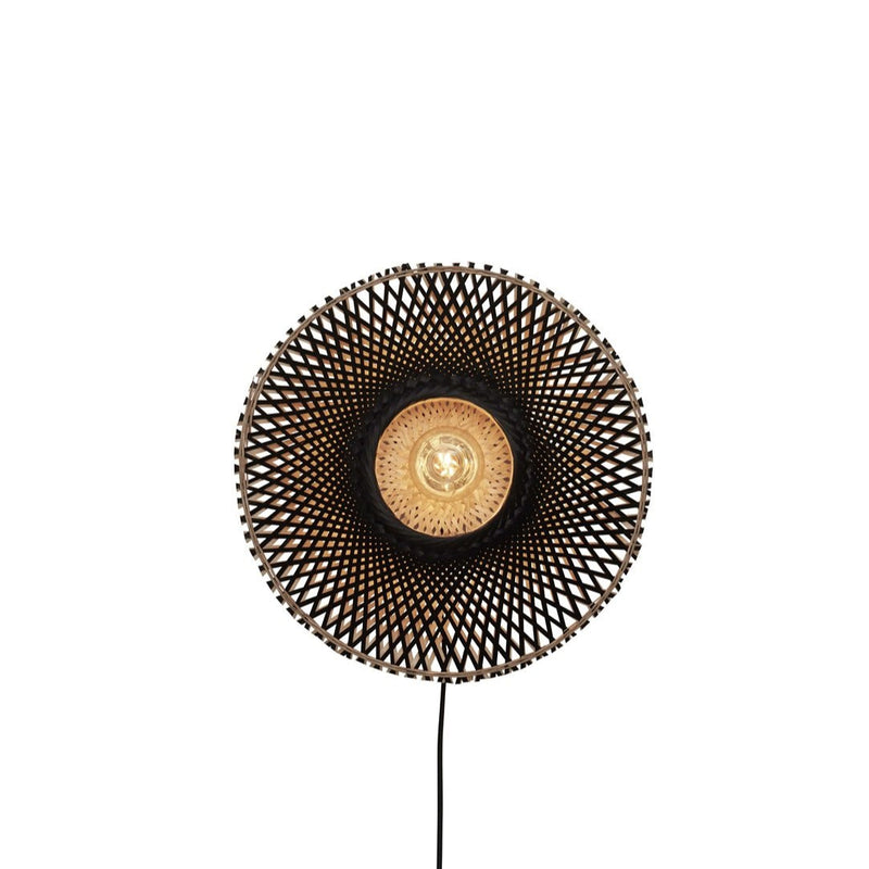 Applique Murale Kalimantan Bambou Noir et Naturel 44 cm
