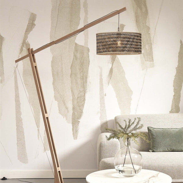Lampadaire Java XL Bambou Naturel et Noir 218 cm