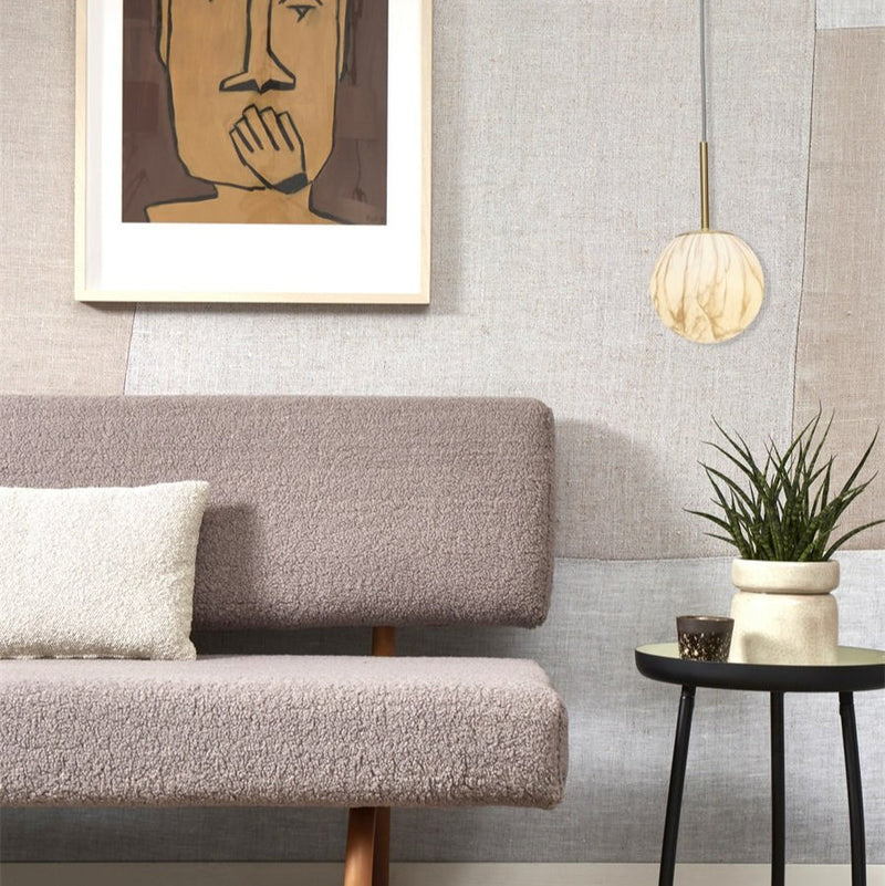 Suspension Globe Carrara Marbre Or S
