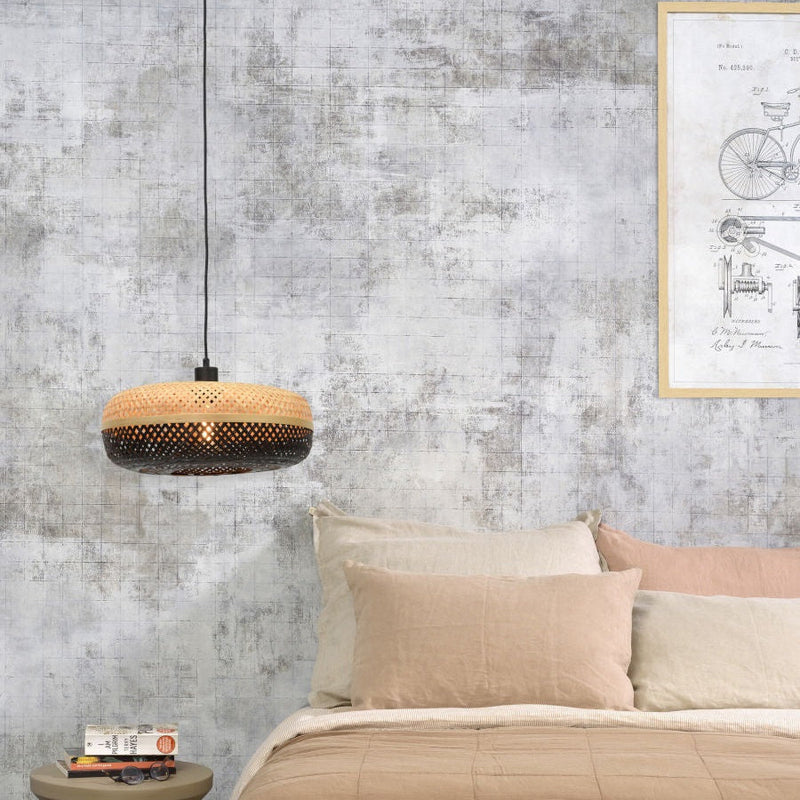 Suspension Palawan Bambou Noir et Naturel 60 cm
