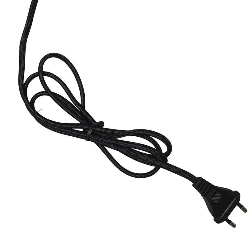 Lampadaire Boston Fer et Coton Noir 160 cm