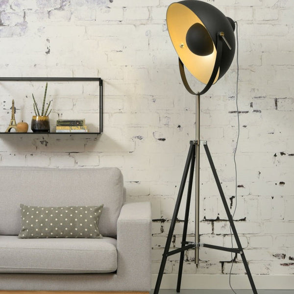 Lampadaire Hollywood Métal Noir Réglable