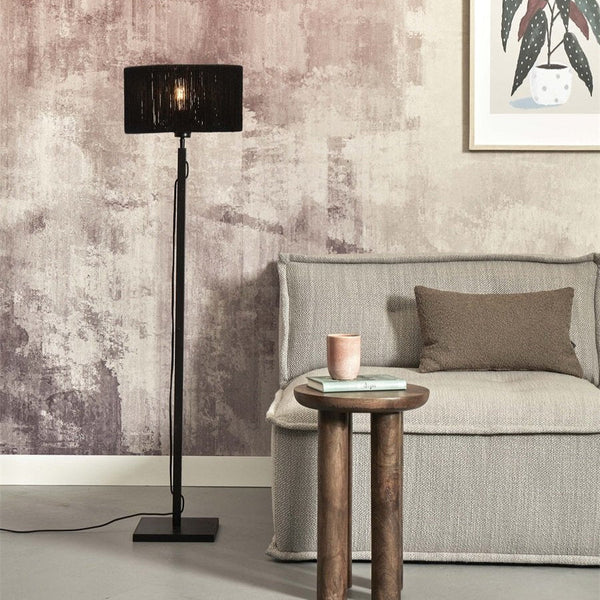 Lampadaire Iguazu Jute et Bambou Noir 125 cm