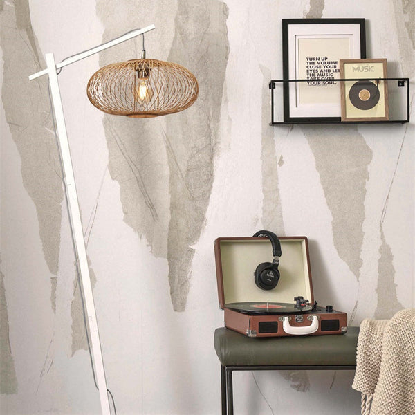 Lampadaire Cango Bambou Blanc et Naturel 150 cm