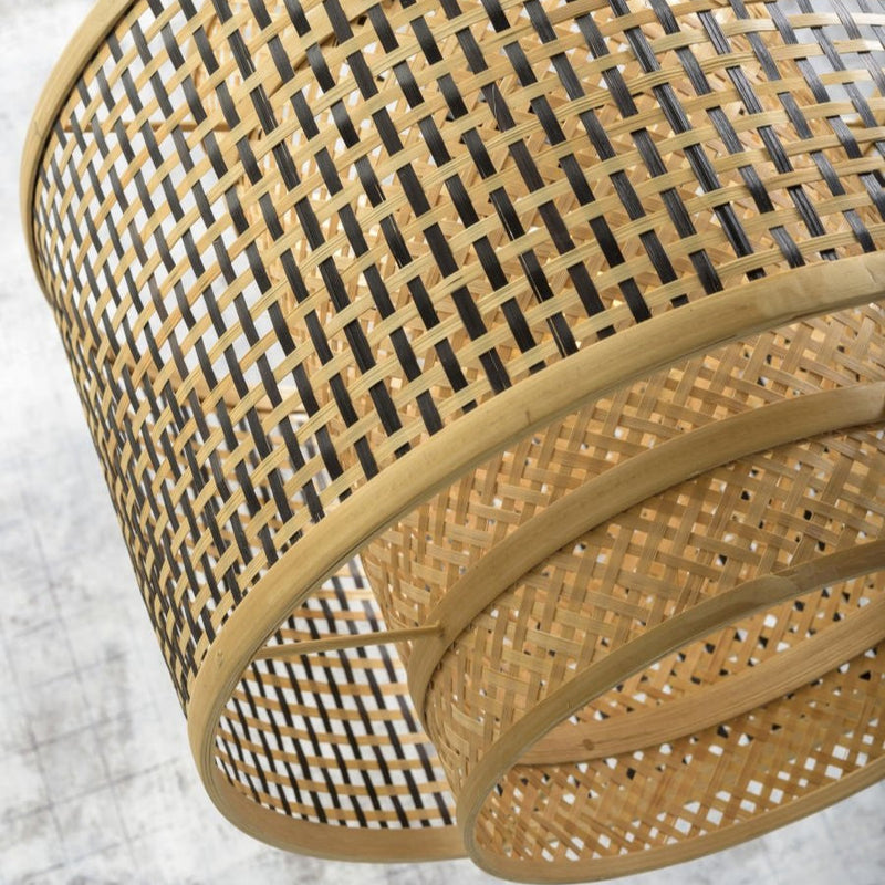 Lampadaire Bhutan Bambou Naturel et Noir 176 cm
