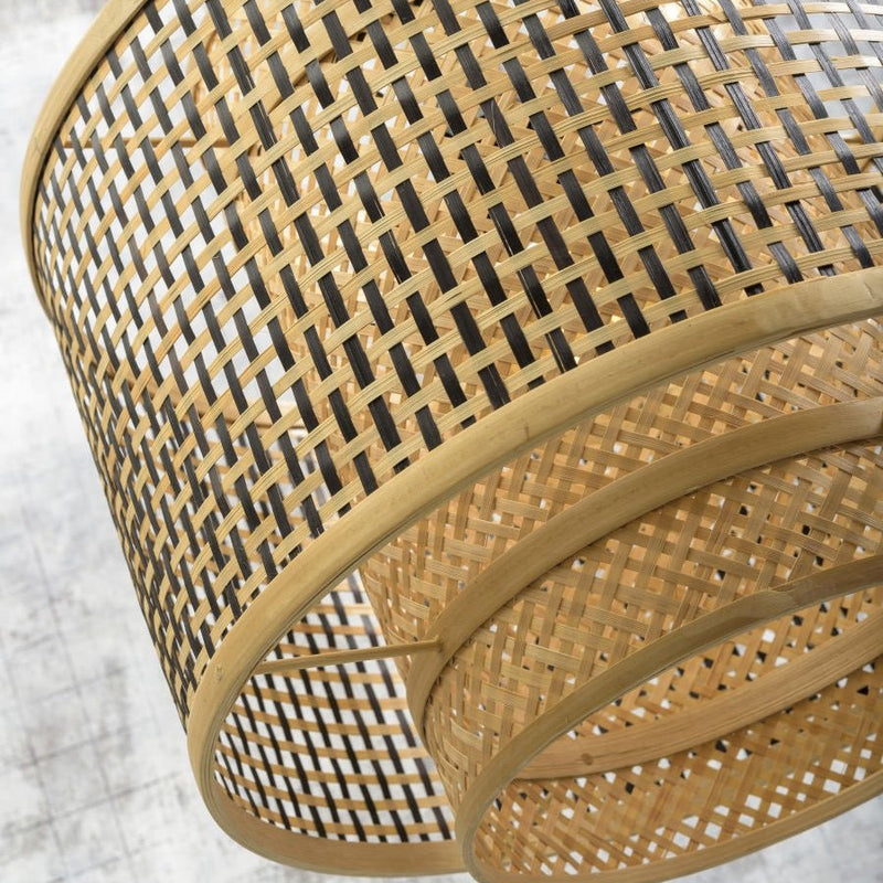 Lampadaire Bhutan Bambou Noir et Naturel 218 cm