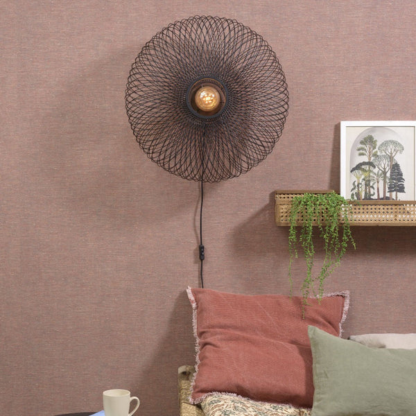 Applique Murale Cango Ellipse Bambou Noir 60x25 cm