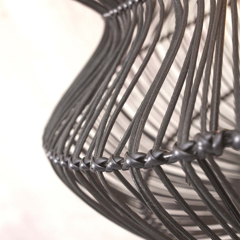 Suspension Zanzibar Rotin Noir 40 cm