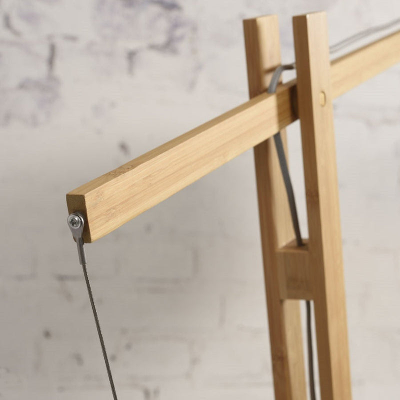 Lampadaire Bhutan Bambou Noir et Naturel 218 cm
