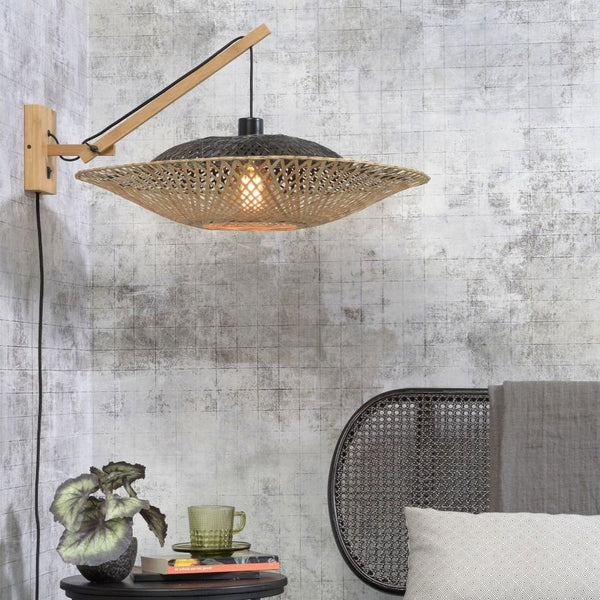 Applique Murale Kalimantan Bambou Noir et Naturel 60x15 cm