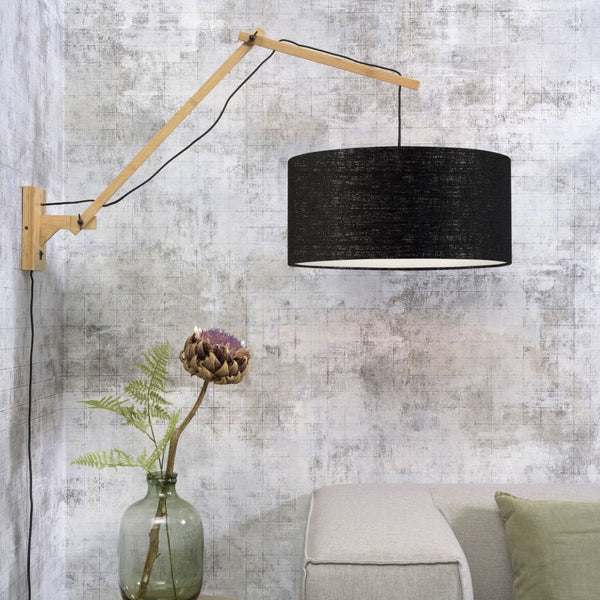 Applique Murale Andes Bambou Naturel et Écolin Noir 47x23 cm L