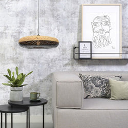 Suspension Palawan Bambou Noir et Naturel 60 cm