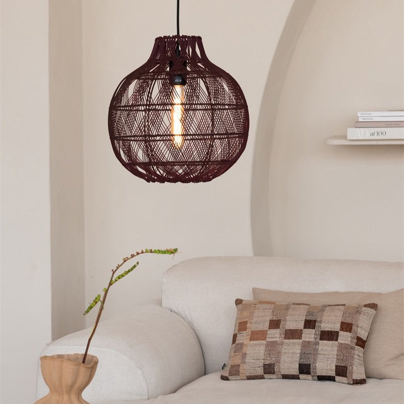 Suspension Mendoza Bambou Bordeaux 35 cm
