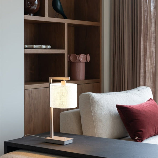 Lampe de Table Boston Sable et Blanc