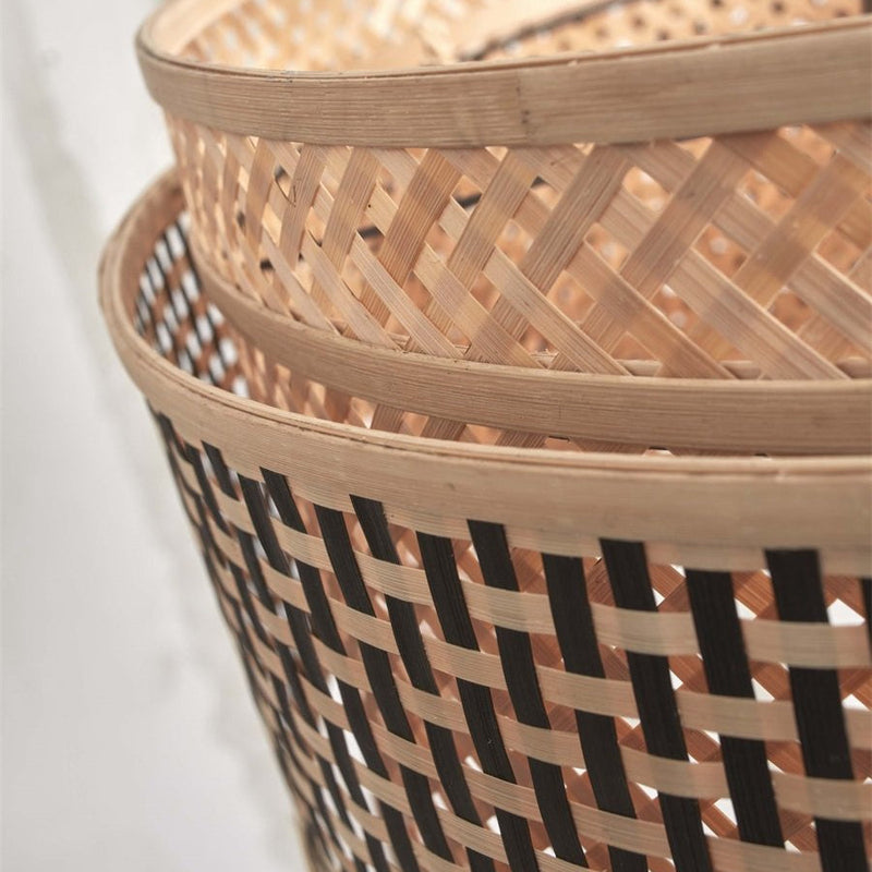 Lampadaire Bhutan Bambou Noir et Naturel 145 cm