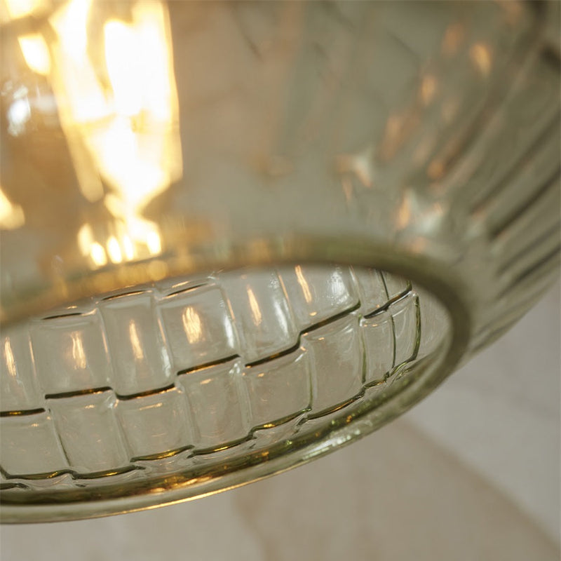 Suspension Venice Goutte Verre Vert & Doré 24 cm