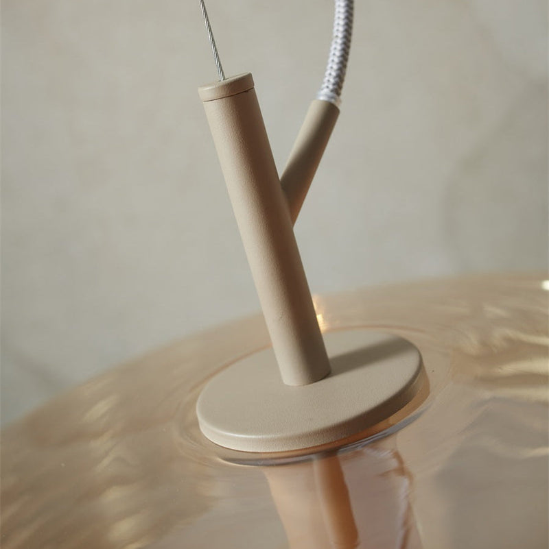 Suspension Verona Verre Strié Ambre Ø35 cm