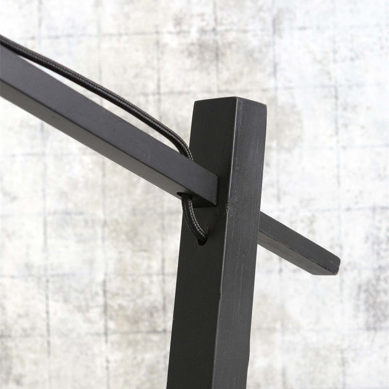 Lampadaire Zanzibar Rotin et Bambou Noir 150 cm