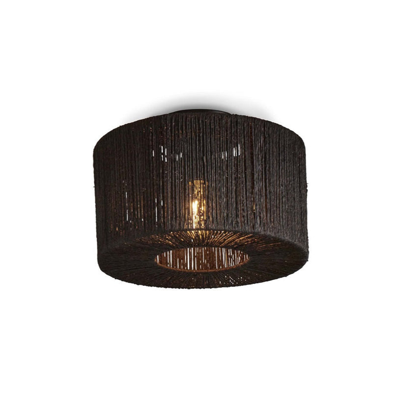 Plafonnier Iguazu Droit Jute Noir 30 cm