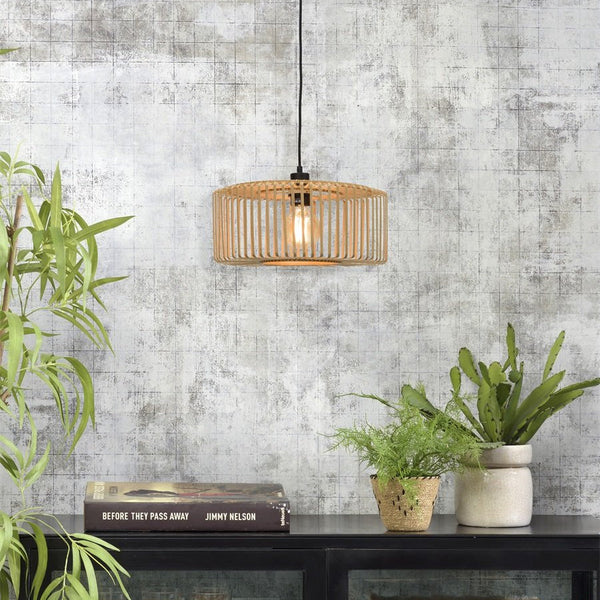 Suspension Bromo Bambou et Fer Naturel Ø40 cm