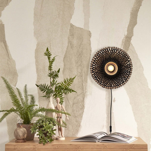 Applique Murale Kalimantan Bambou Noir 30 cm