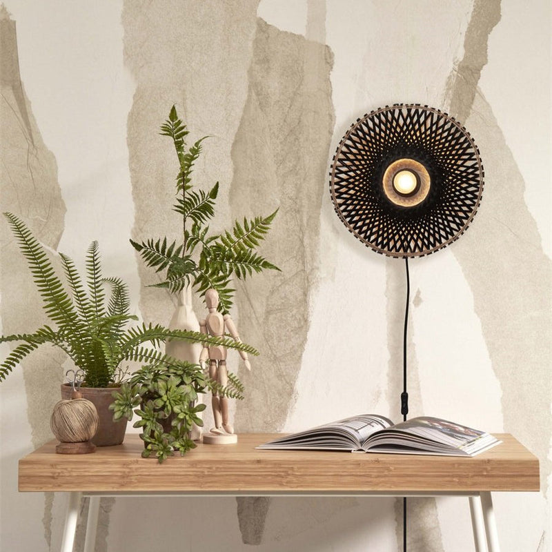 Applique Murale Kalimantan Bambou Noir et Naturel L