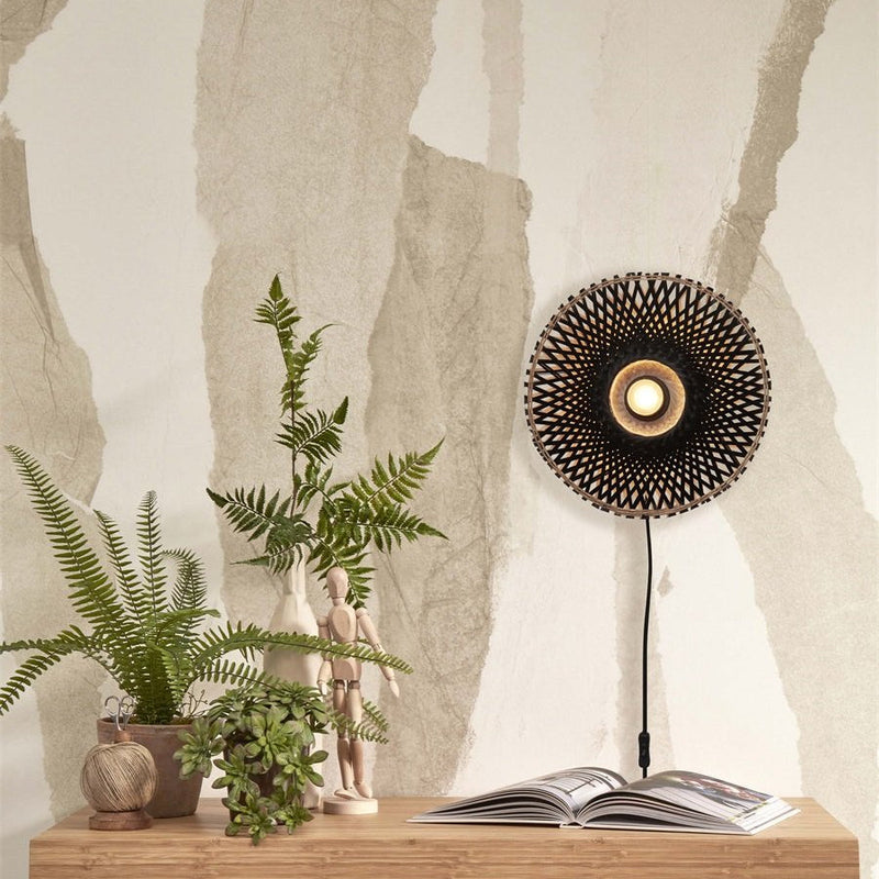 Applique Murale Kalimantan Bambou Noir 30 cm