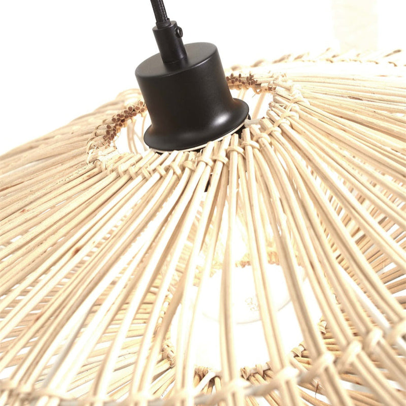Lampadaire Zanzibar Rotin et Bambou Blanc