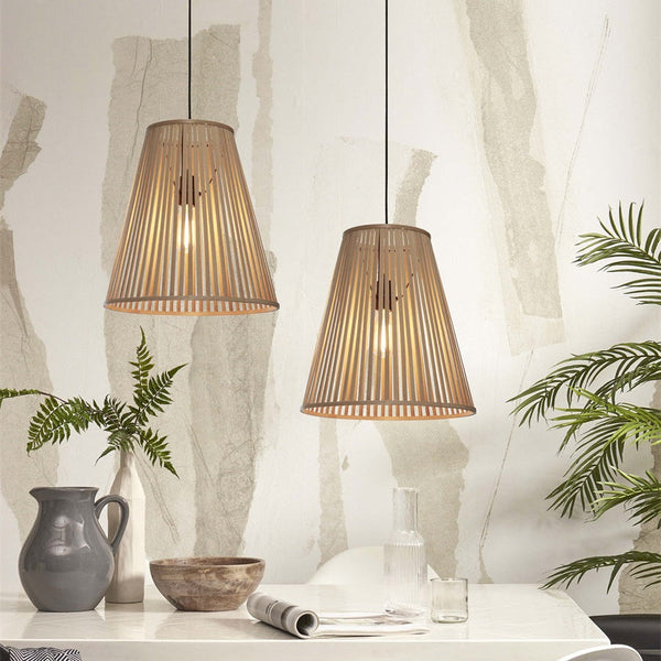 Suspension Merapi Bambou Naturel Évasée 40 cm