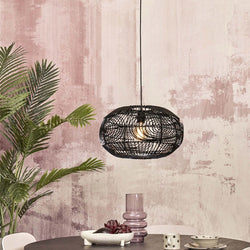 Suspension Madeira Rotin Noir 48 cm