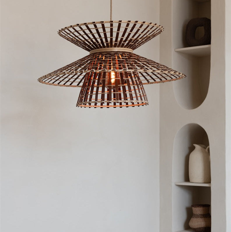 Suspension Machu Picchu Bambou Naturel et Brun 57 cm