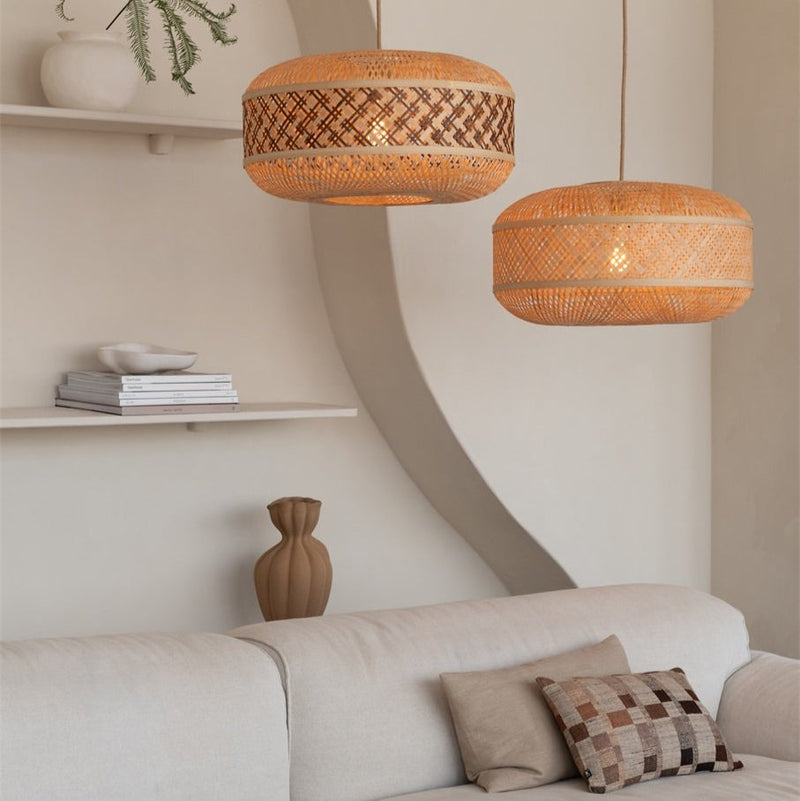 Suspension Langkawi Ronde Bambou Naturel 50 cm