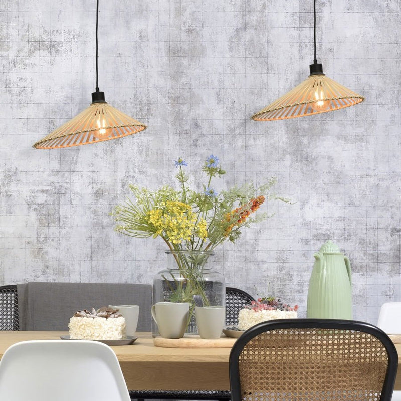 Suspension Bromo Bambou et Fer Naturel Ø40 cm